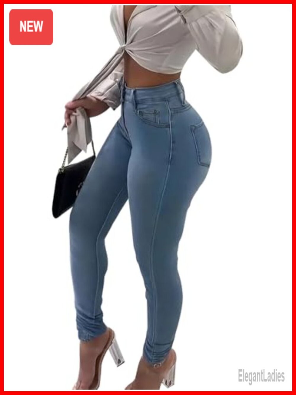 High Waist Stretch Butt Lifting Skinny Colombian Jeans
